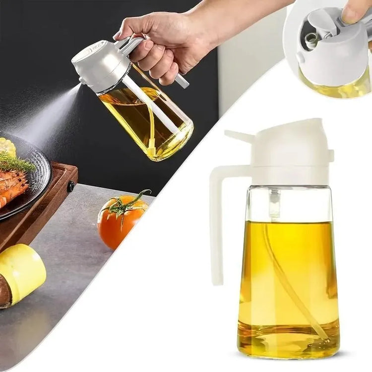 Glass Oil Sprayer Bottle with Handle, Green