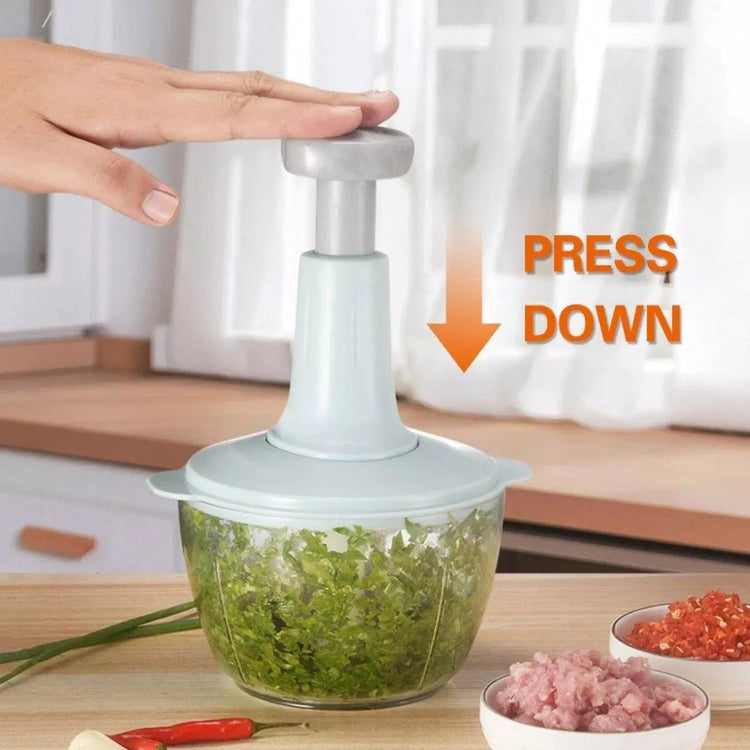 1.5L Hand Push Vegetable Chopper – 3 Stainless Steel Blades | Easy Kitchen Food Processor
