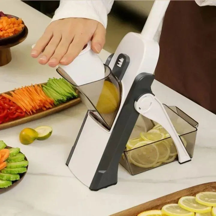 5-in-1 Mandoline Vegetable & Fruit Slicer – 40+ Adjustable Thickness Levels | Heavy-Duty ABS Pump Cutter & Dicer
