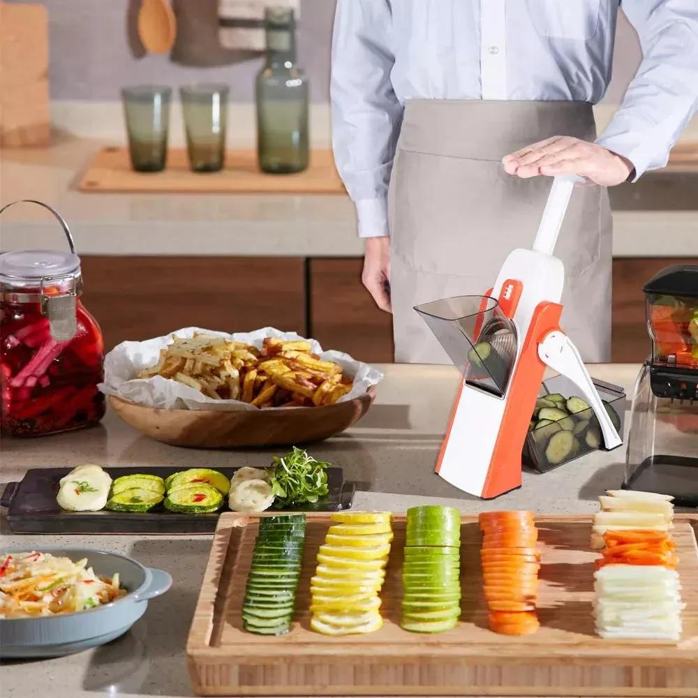 5-in-1 Mandoline Vegetable & Fruit Slicer – 40+ Adjustable Thickness Levels | Heavy-Duty ABS Pump Cutter & Dicer