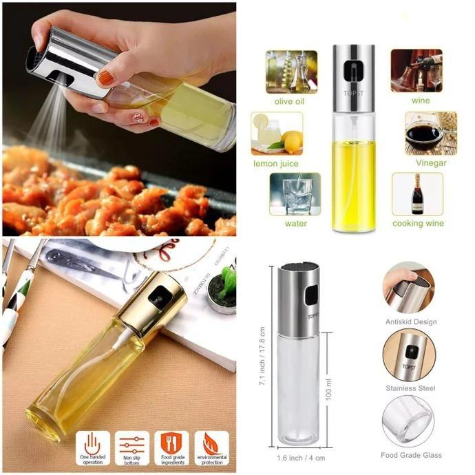 Glass Oil Spray Bottle with Stainless Steel Pump