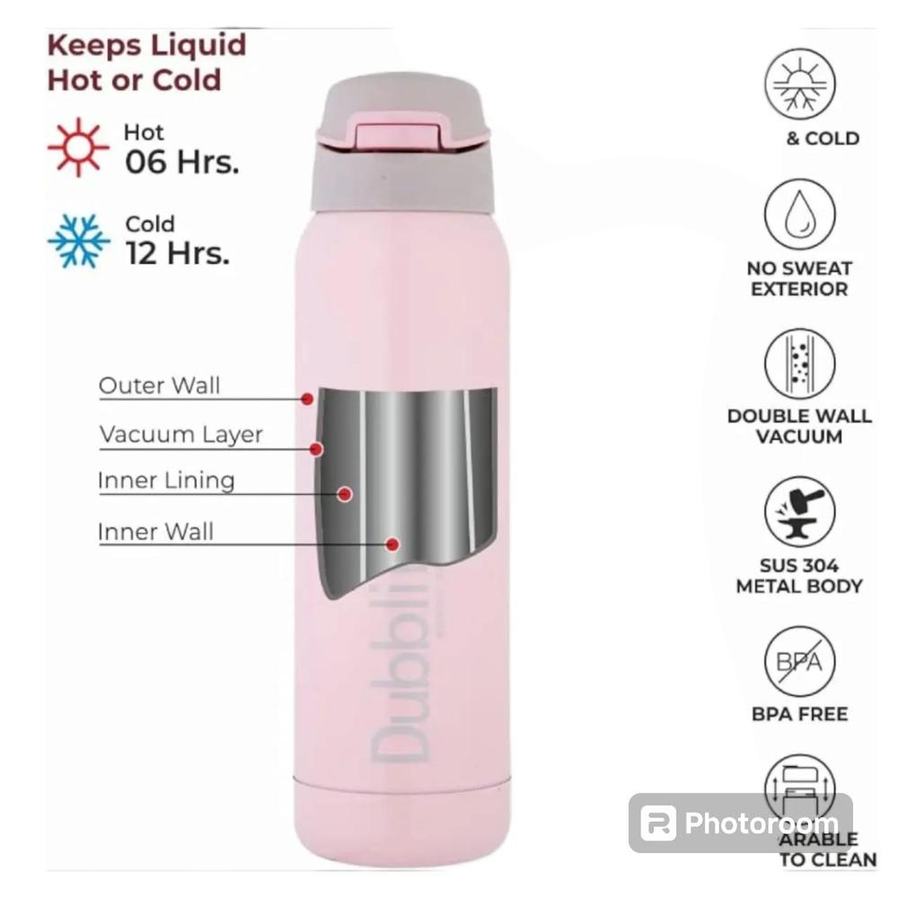 Gradient Color Stainless Steel Insulated Water Bottle With Straw 500mla