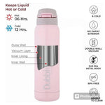 Gradient Color Stainless Steel Insulated Water Bottle With Straw 500mla
