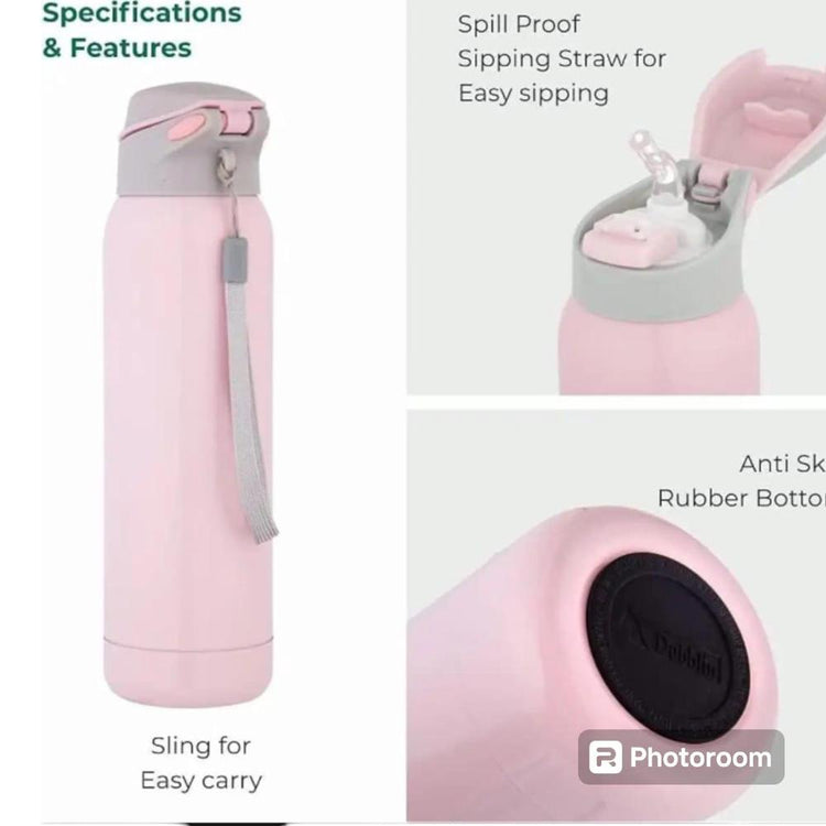 Gradient Color Stainless Steel Insulated Water Bottle With Straw 500mla